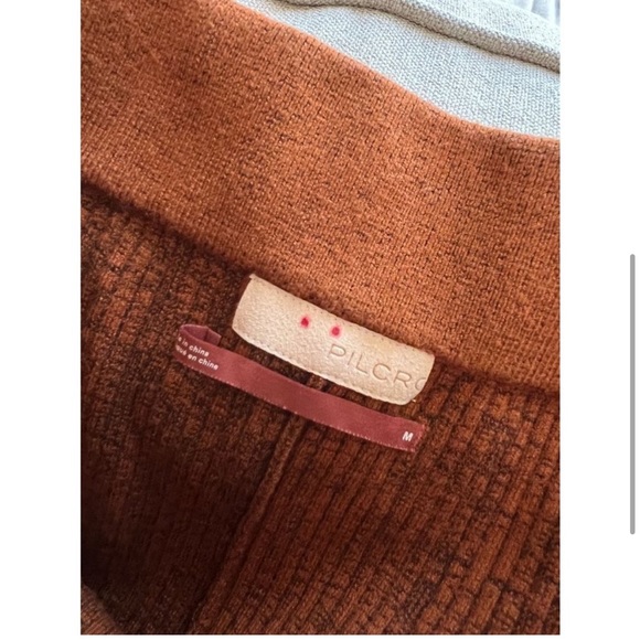 Anthropologie Pilcro Knit Sweater Flare Bell Bottom Pants Ochre Rust - Picture 7 of 10